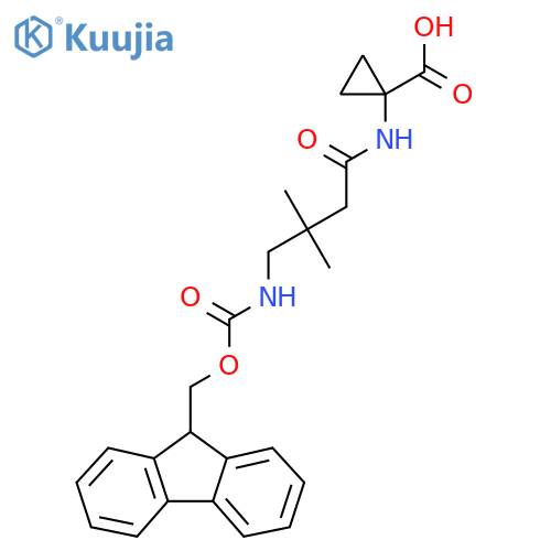 1-4-({(9H-fluoren-9-yl)methoxycarbonyl}amino)-3,3-dimethylbutanamidocyclopropane-1-carboxylic acid structure