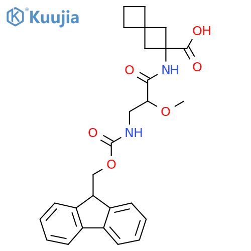2-3-({(9H-fluoren-9-yl)methoxycarbonyl}amino)-2-methoxypropanamidospiro3.3heptane-2-carboxylic acid structure