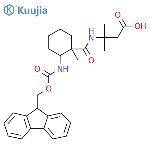 3-{2-({(9H-fluoren-9-yl)methoxycarbonyl}amino)-1-methylcyclohexylformamido}-3-methylbutanoic acid structure