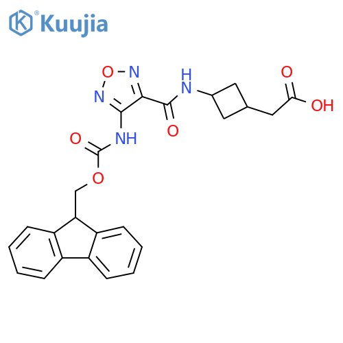 2-{3-4-({(9H-fluoren-9-yl)methoxycarbonyl}amino)-1,2,5-oxadiazole-3-amidocyclobutyl}acetic acid structure