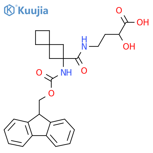 4-{2-({(9H-fluoren-9-yl)methoxycarbonyl}amino)spiro3.3heptan-2-ylformamido}-2-hydroxybutanoic acid structure