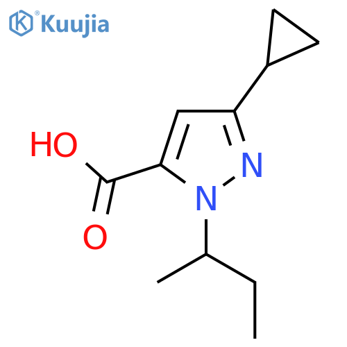 1-(butan-2-yl)-3-cyclopropyl-1H-pyrazole-5-carboxylic acid structure