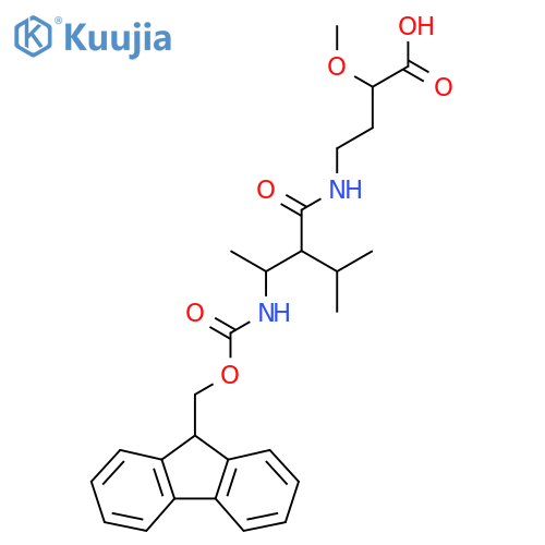 4-3-({(9H-fluoren-9-yl)methoxycarbonyl}amino)-2-(propan-2-yl)butanamido-2-methoxybutanoic acid structure