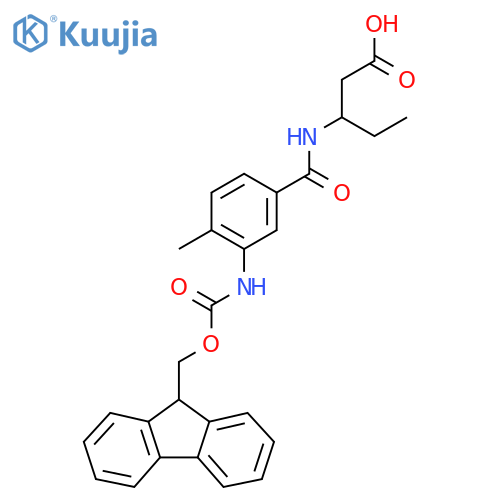 3-{3-({(9H-fluoren-9-yl)methoxycarbonyl}amino)-4-methylphenylformamido}pentanoic acid structure