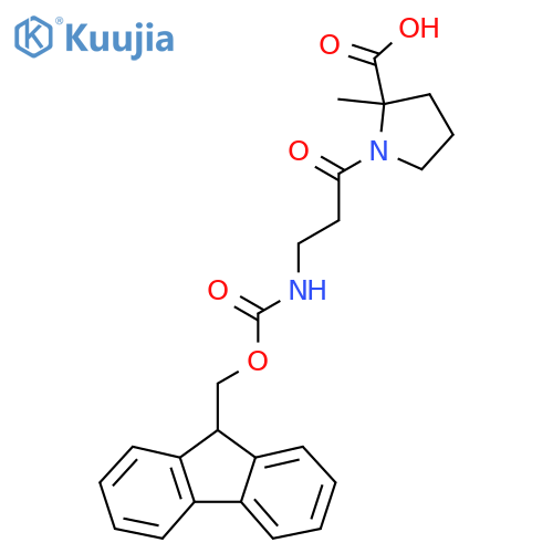1-3-({(9H-fluoren-9-yl)methoxycarbonyl}amino)propanoyl-2-methylpyrrolidine-2-carboxylic acid structure