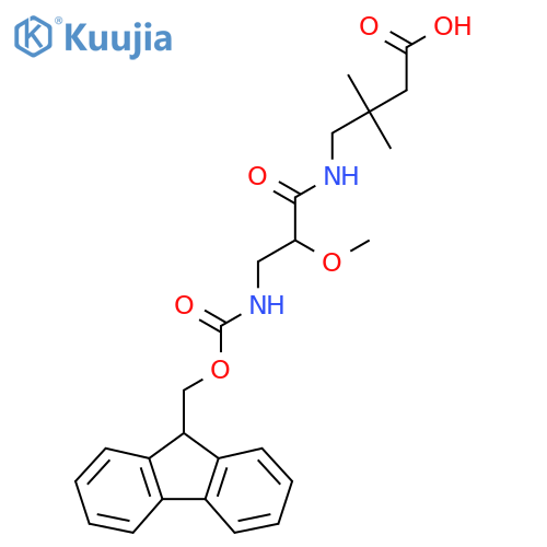4-3-({(9H-fluoren-9-yl)methoxycarbonyl}amino)-2-methoxypropanamido-3,3-dimethylbutanoic acid structure