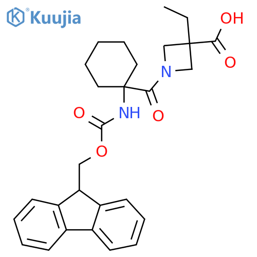 3-ethyl-1-1-({(9H-fluoren-9-yl)methoxycarbonyl}amino)cyclohexanecarbonylazetidine-3-carboxylic acid structure