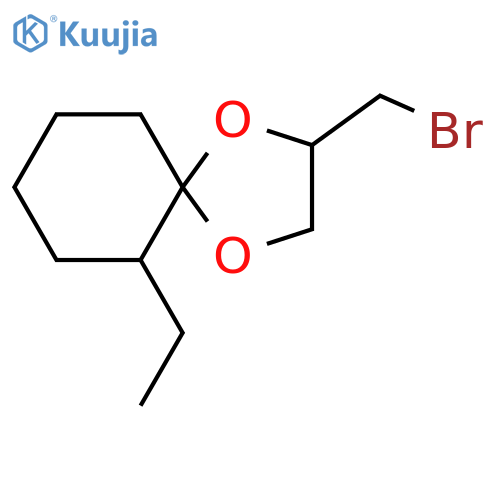 2-(bromomethyl)-6-ethyl-1,4-dioxaspiro4.5decane structure