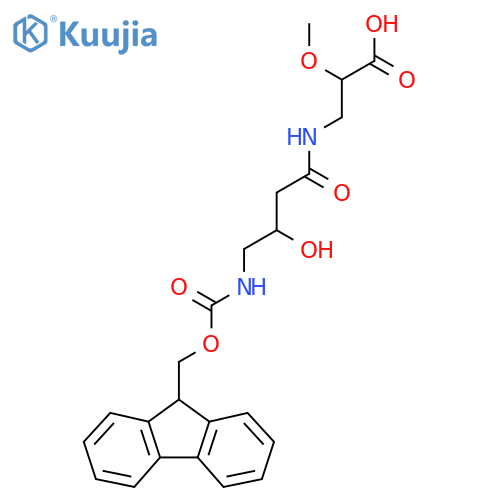 3-4-({(9H-fluoren-9-yl)methoxycarbonyl}amino)-3-hydroxybutanamido-2-methoxypropanoic acid structure