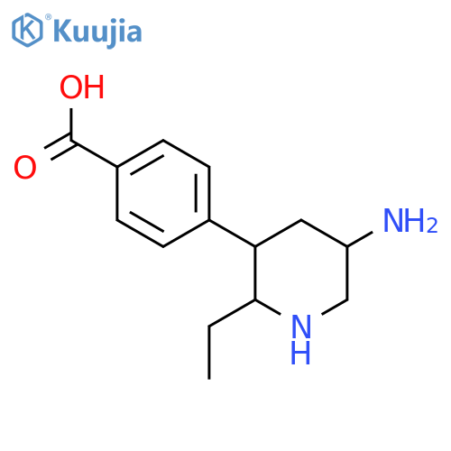 4-(5-amino-2-ethylpiperidin-3-yl)benzoic acid structure