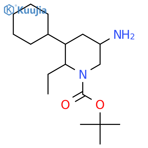 tert-butyl 5-amino-3-cyclohexyl-2-ethylpiperidine-1-carboxylate structure