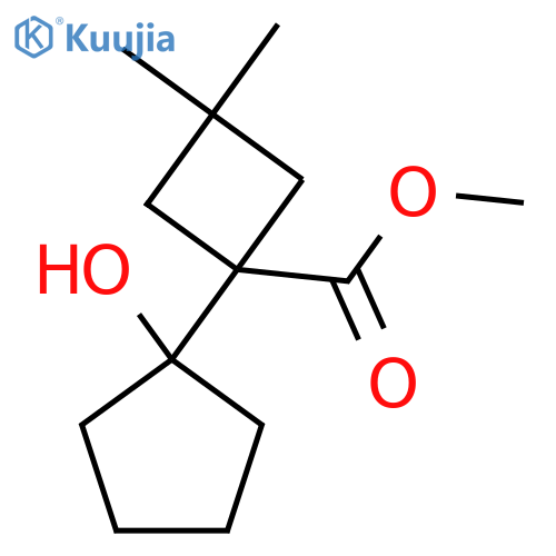 methyl 1-(1-hydroxycyclopentyl)-3,3-dimethylcyclobutane-1-carboxylate structure