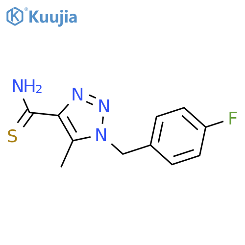 1-(4-fluorophenyl)methyl-5-methyl-1H-1,2,3-triazole-4-carbothioamide structure