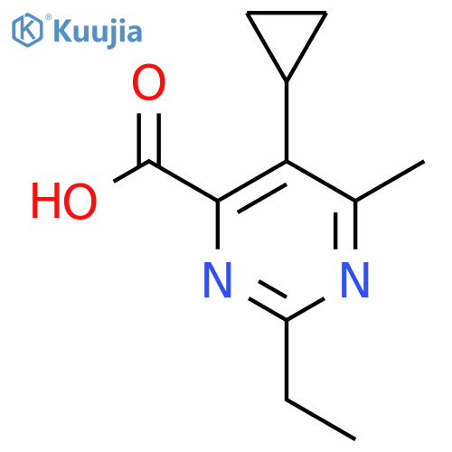 5-cyclopropyl-2-ethyl-6-methylpyrimidine-4-carboxylic acid structure