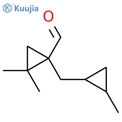 2,2-dimethyl-1-(2-methylcyclopropyl)methylcyclopropane-1-carbaldehyde structure