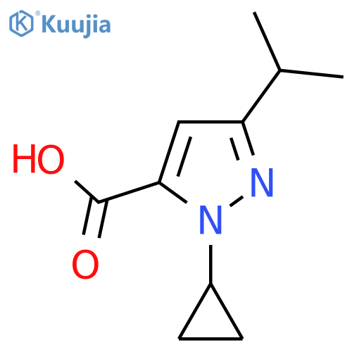 1-cyclopropyl-3-(propan-2-yl)-1H-pyrazole-5-carboxylic acid structure