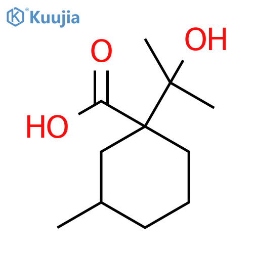 1-(2-hydroxypropan-2-yl)-3-methylcyclohexane-1-carboxylic acid structure