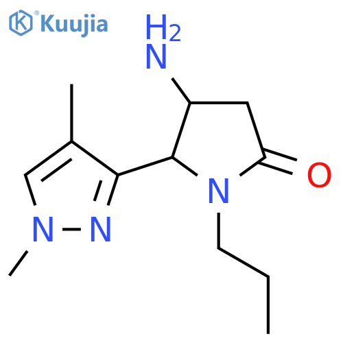4-amino-5-(1,4-dimethyl-1H-pyrazol-3-yl)-1-propylpyrrolidin-2-one structure