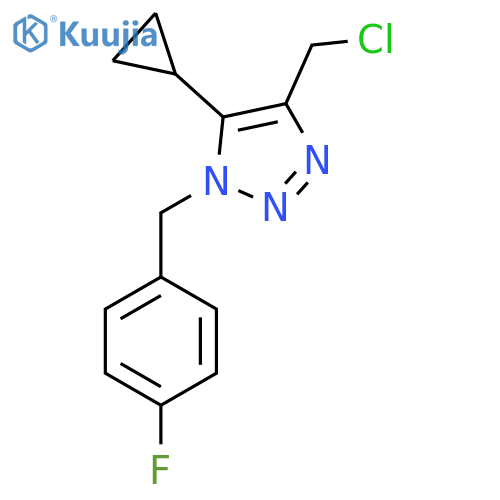 4-(chloromethyl)-5-cyclopropyl-1-(4-fluorophenyl)methyl-1H-1,2,3-triazole structure