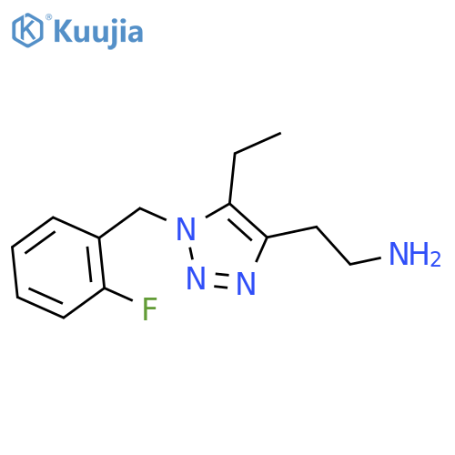 2-{5-ethyl-1-(2-fluorophenyl)methyl-1H-1,2,3-triazol-4-yl}ethan-1-amine structure