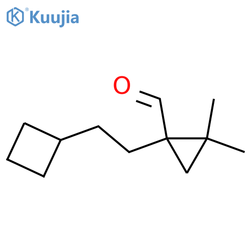 1-(2-cyclobutylethyl)-2,2-dimethylcyclopropane-1-carbaldehyde structure
