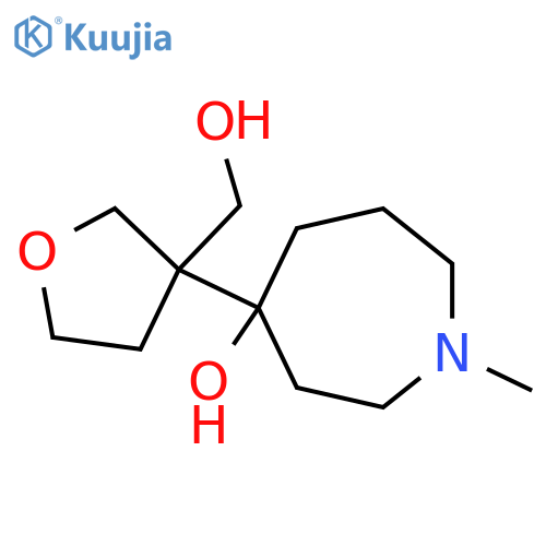 4-3-(hydroxymethyl)oxolan-3-yl-1-methylazepan-4-ol structure
