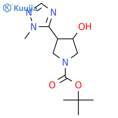 tert-butyl 3-hydroxy-4-(1-methyl-1H-1,2,4-triazol-5-yl)pyrrolidine-1-carboxylate structure