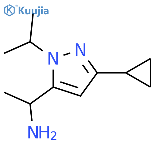 1-3-cyclopropyl-1-(propan-2-yl)-1H-pyrazol-5-ylethan-1-amine structure