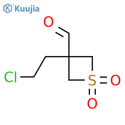 3-(2-chloroethyl)-1,1-dioxo-1lambda6-thietane-3-carbaldehyde structure