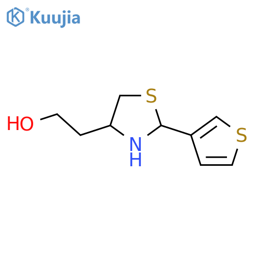 2-2-(thiophen-3-yl)-1,3-thiazolidin-4-ylethan-1-ol structure