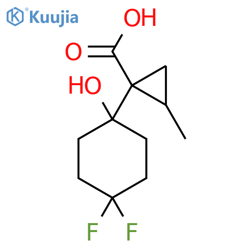 1-(4,4-difluoro-1-hydroxycyclohexyl)-2-methylcyclopropane-1-carboxylic acid structure