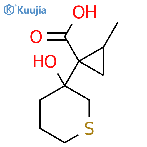 1-(3-Hydroxythian-3-yl)-2-methylcyclopropane-1-carboxylic acid structure