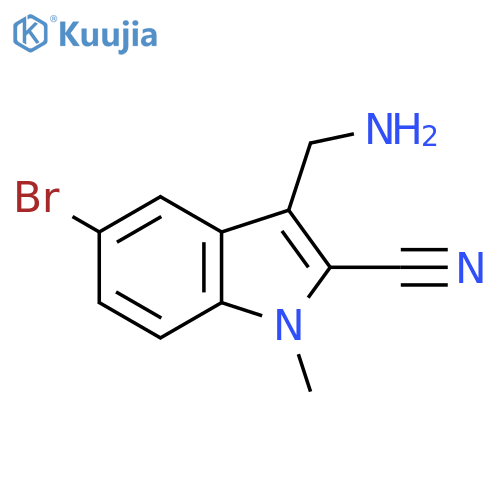 3-(aminomethyl)-5-bromo-1-methyl-1H-indole-2-carbonitrile structure