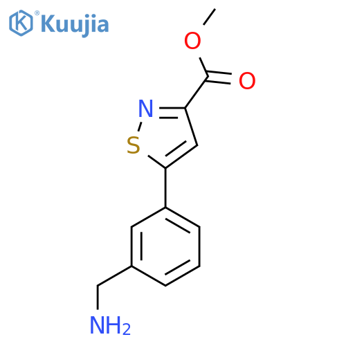 methyl 5-3-(aminomethyl)phenyl-1,2-thiazole-3-carboxylate structure