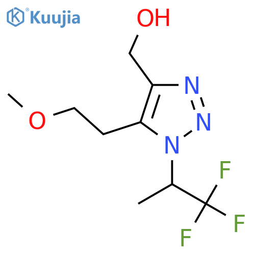 [5-(2-methoxyethyl)-1-(1,1,1-trifluoropropan-2-yl)-1H-1,2,3-triazol-4-yl]methanol structure