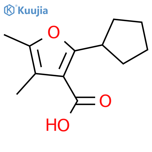 2-cyclopentyl-4,5-dimethylfuran-3-carboxylic acid structure