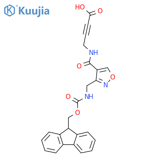 4-({3-({(9H-fluoren-9-yl)methoxycarbonyl}amino)methyl-1,2-oxazol-4-yl}formamido)but-2-ynoic acid structure
