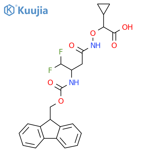 2-cyclopropyl-2-{3-({(9H-fluoren-9-yl)methoxycarbonyl}amino)-4,4-difluorobutanamidooxy}acetic acid structure