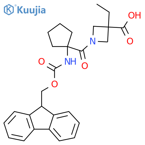 3-ethyl-1-1-({(9H-fluoren-9-yl)methoxycarbonyl}amino)cyclopentanecarbonylazetidine-3-carboxylic acid structure