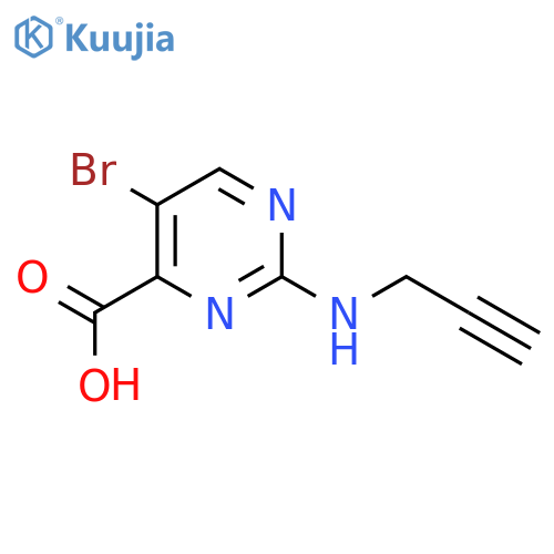 5-bromo-2-(prop-2-yn-1-yl)aminopyrimidine-4-carboxylic acid structure