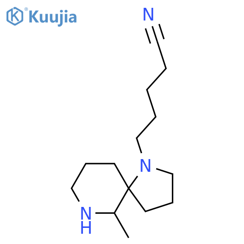 5-{6-methyl-1,7-diazaspiro4.5decan-1-yl}pentanenitrile structure