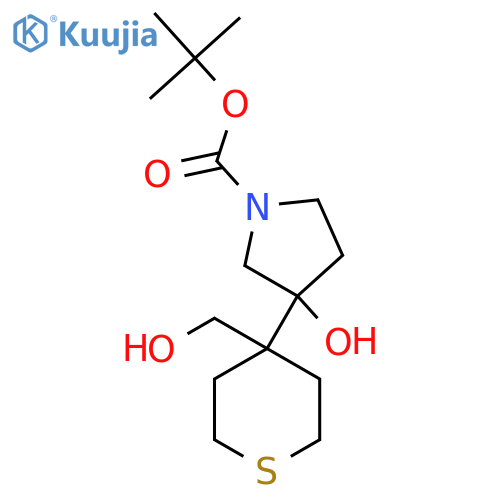 tert-butyl 3-hydroxy-3-4-(hydroxymethyl)thian-4-ylpyrrolidine-1-carboxylate structure