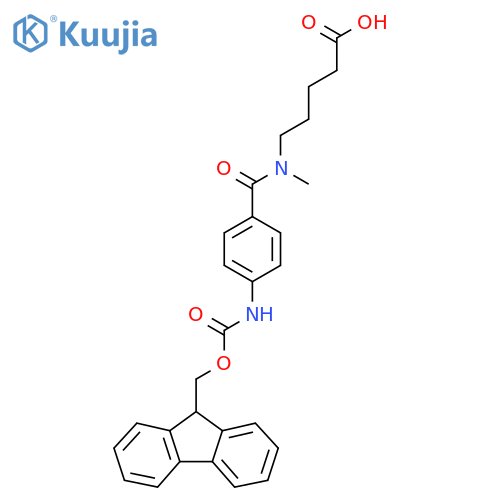 5-{1-4-({(9H-fluoren-9-yl)methoxycarbonyl}amino)phenyl-N-methylformamido}pentanoic acid structure
