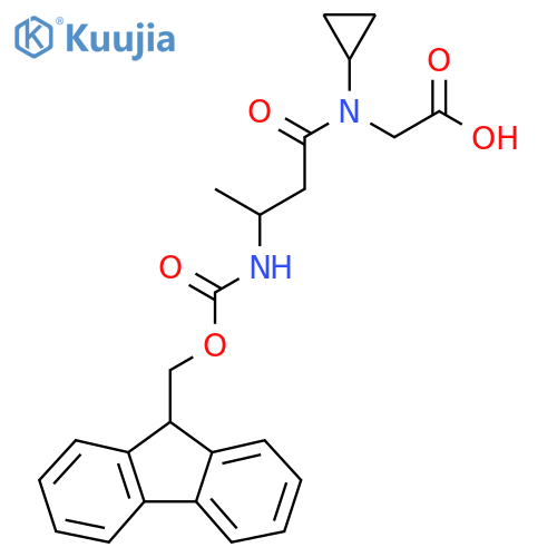 2-N-cyclopropyl-3-({(9H-fluoren-9-yl)methoxycarbonyl}amino)butanamidoacetic acid structure