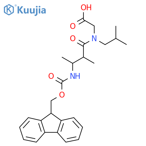 2-3-({(9H-fluoren-9-yl)methoxycarbonyl}amino)-2-methyl-N-(2-methylpropyl)butanamidoacetic acid structure
