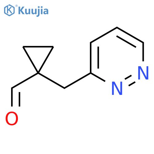 1-(pyridazin-3-yl)methylcyclopropane-1-carbaldehyde structure