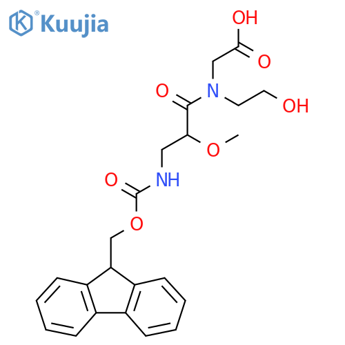 2-3-({(9H-fluoren-9-yl)methoxycarbonyl}amino)-N-(2-hydroxyethyl)-2-methoxypropanamidoacetic acid structure