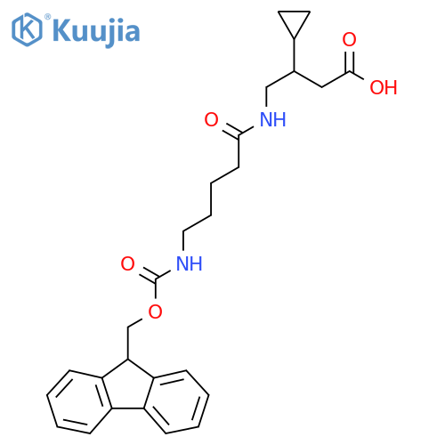 3-cyclopropyl-4-5-({(9H-fluoren-9-yl)methoxycarbonyl}amino)pentanamidobutanoic acid structure