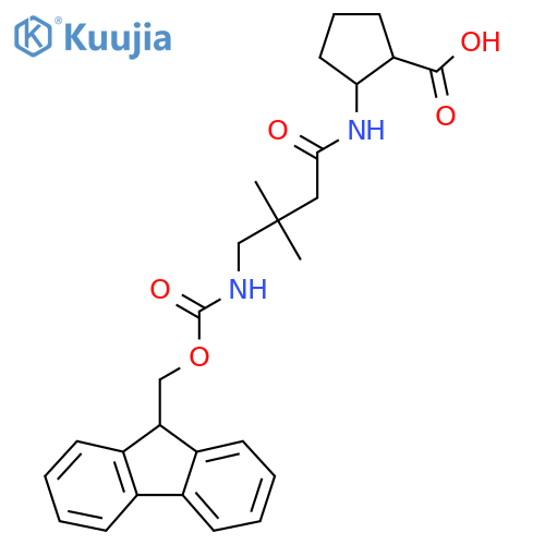 2-4-({(9H-fluoren-9-yl)methoxycarbonyl}amino)-3,3-dimethylbutanamidocyclopentane-1-carboxylic acid structure