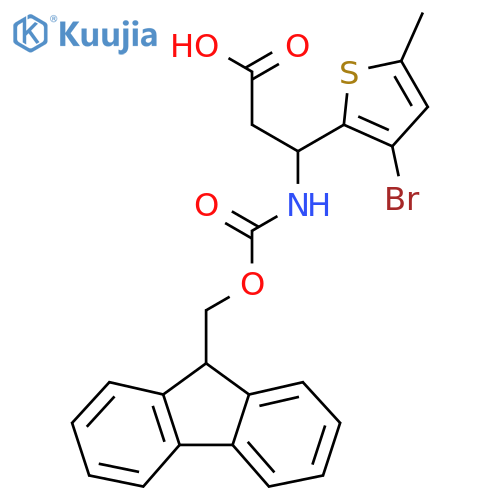 3-(3-bromo-5-methylthiophen-2-yl)-3-({(9H-fluoren-9-yl)methoxycarbonyl}amino)propanoic acid structure